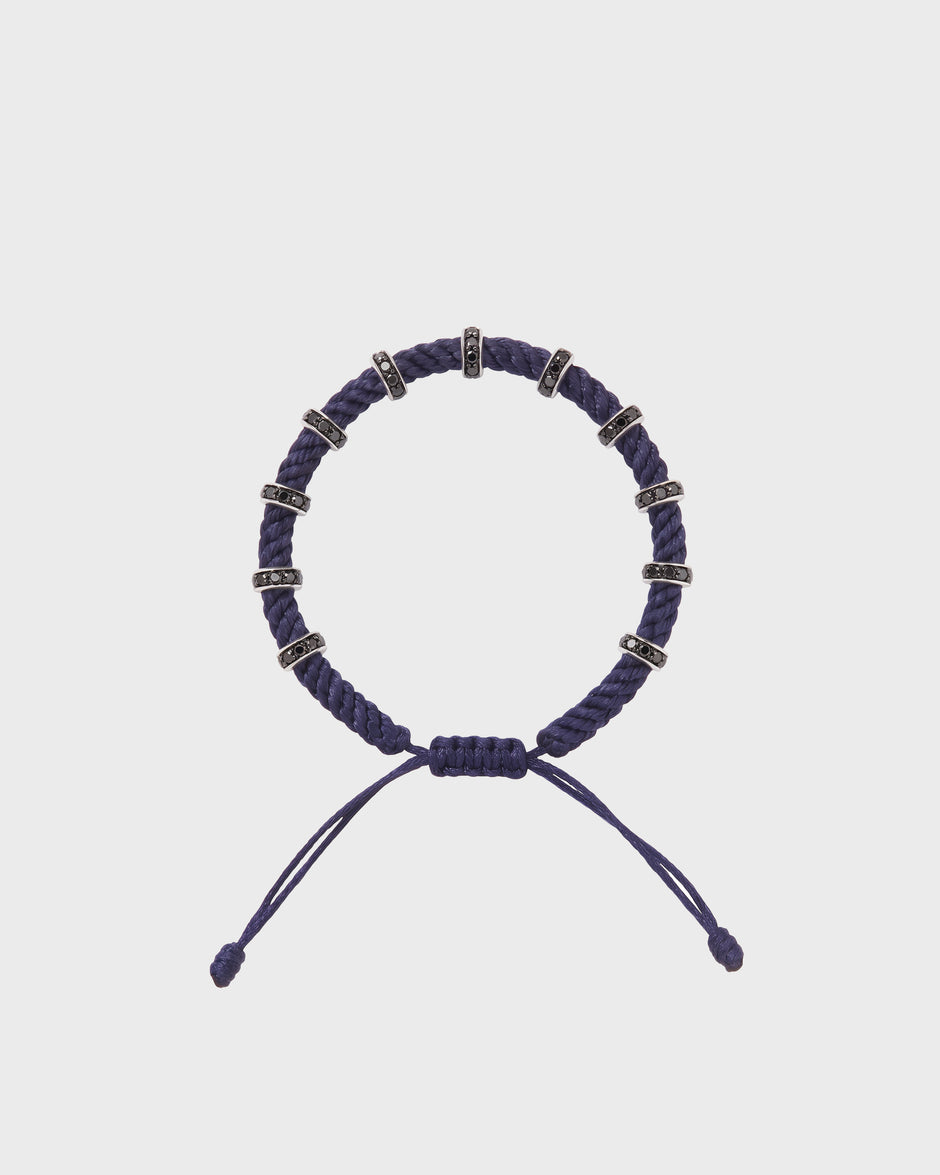 TWP Midnight Midnight Thread Bracelet x Black Diamond Silver Big Size Full Roundel view 1