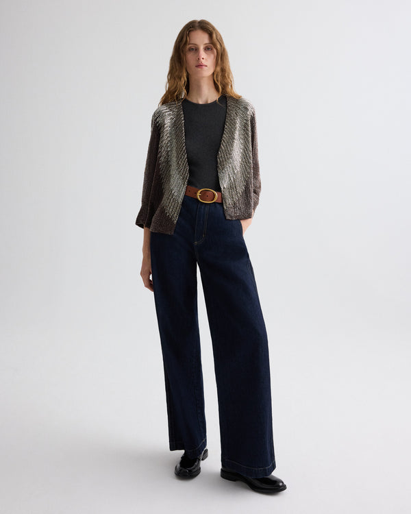 TWP Dark chocolate / gunmetal She Talks to Angels Jacket in Bugle Beads view 4