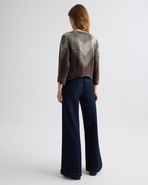 TWP Dark chocolate / gunmetal She Talks to Angels Jacket in Bugle Beads view 5