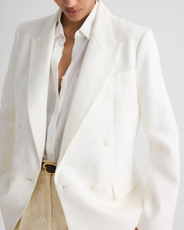 TWP Ivoire Harper Blazer in Weave Linen view 2