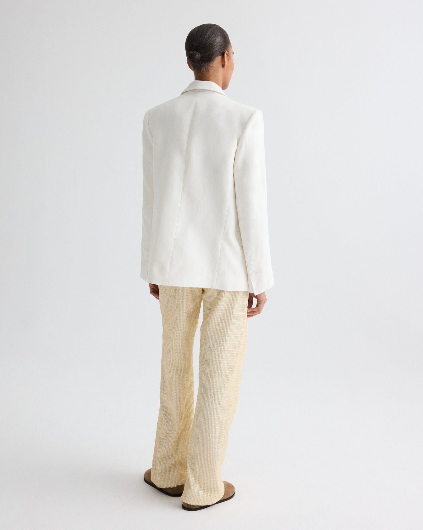 TWP Ivoire Harper Blazer in Weave Linen view 5