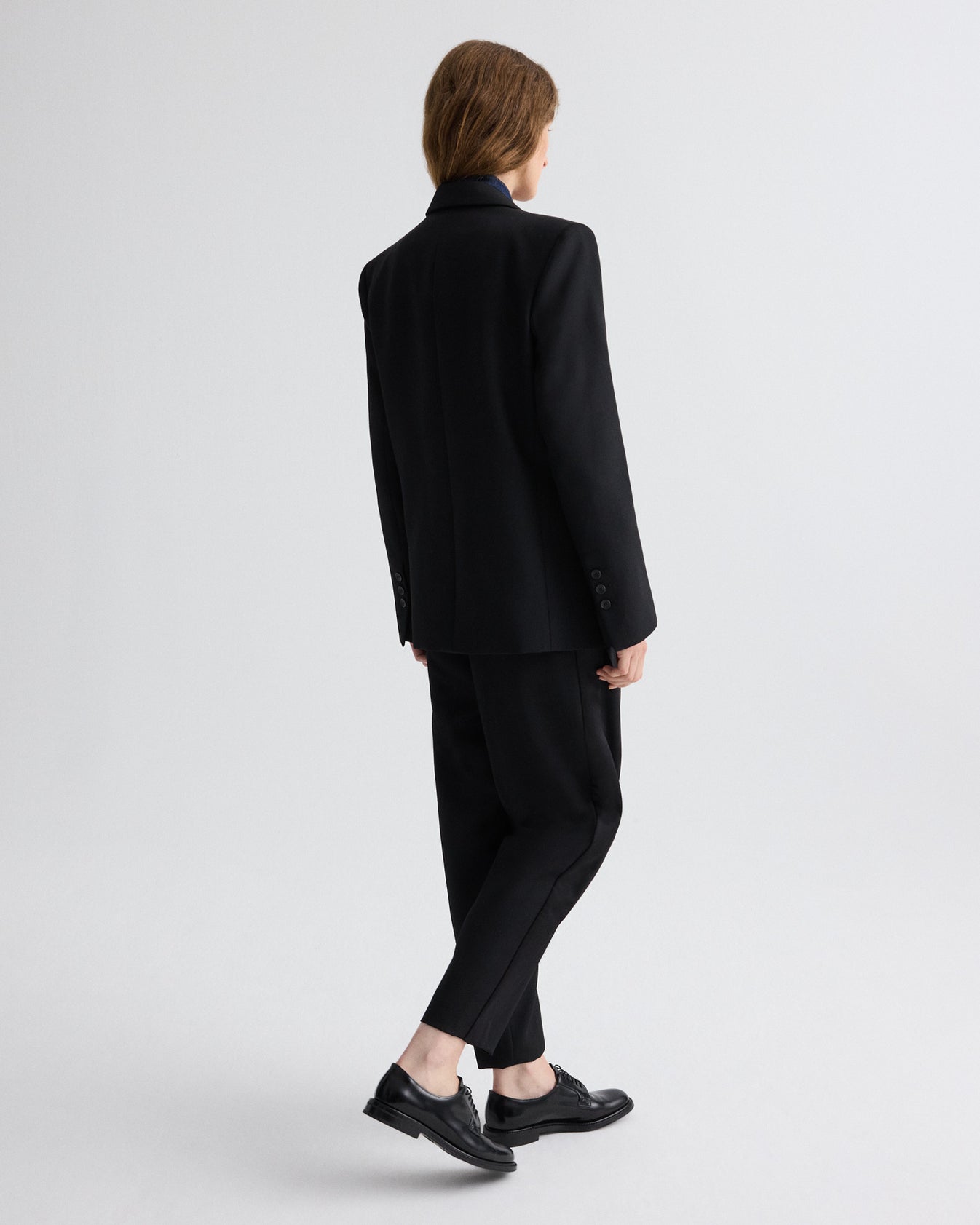 TWP Black Harper Blazer in Compact Tux Suiting view 5
