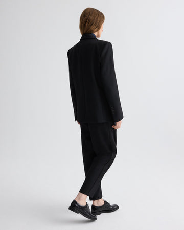 TWP Black Harper Blazer in Compact Tux Suiting view 5