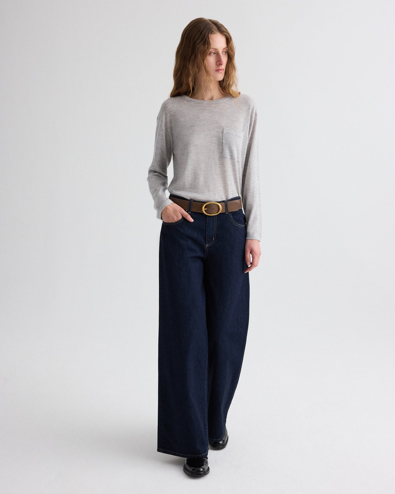 TWP Indigo resin Tiny Dancer Jean in Denim view 7