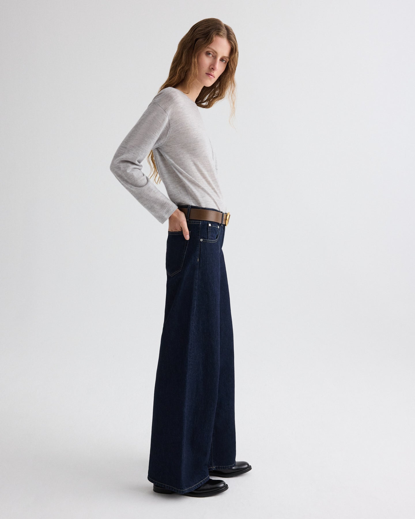 TWP Indigo resin Tiny Dancer Jean in Denim view 6