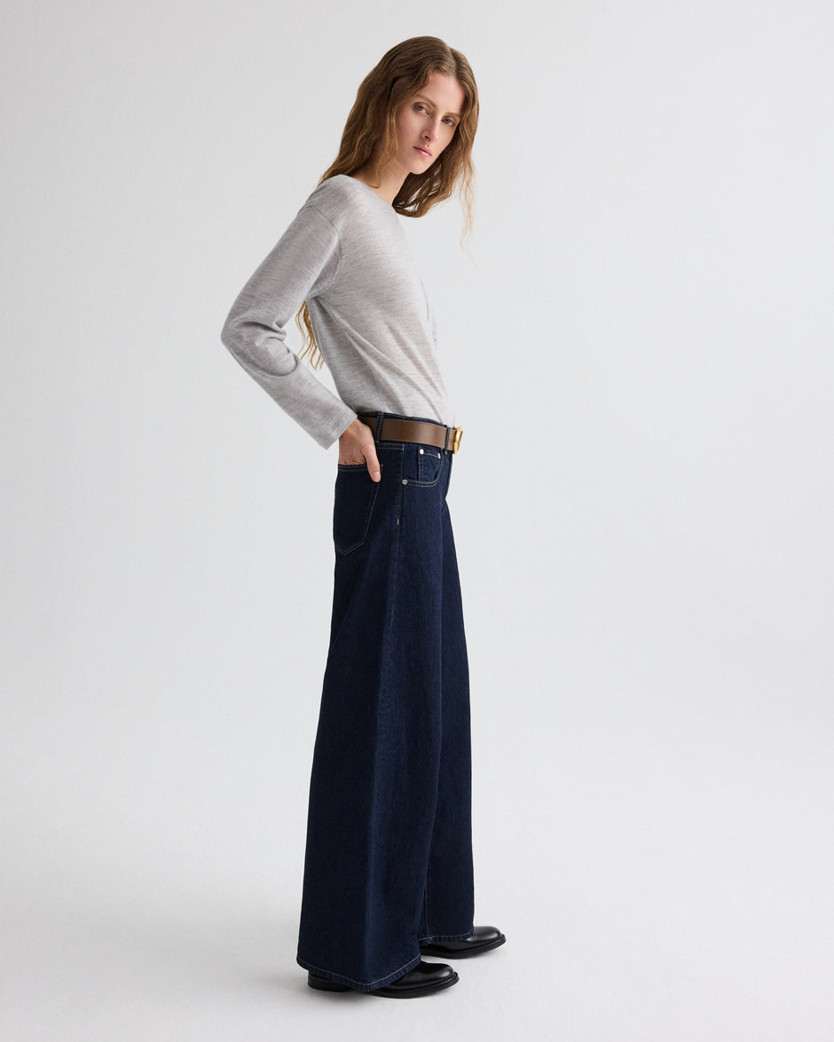 TWP Indigo resin Tiny Dancer Jean in Denim view 6