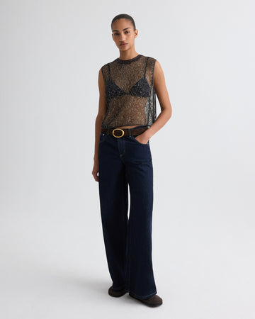 TWP Indigo resin Tiny Dancer Jean in Denim view 2