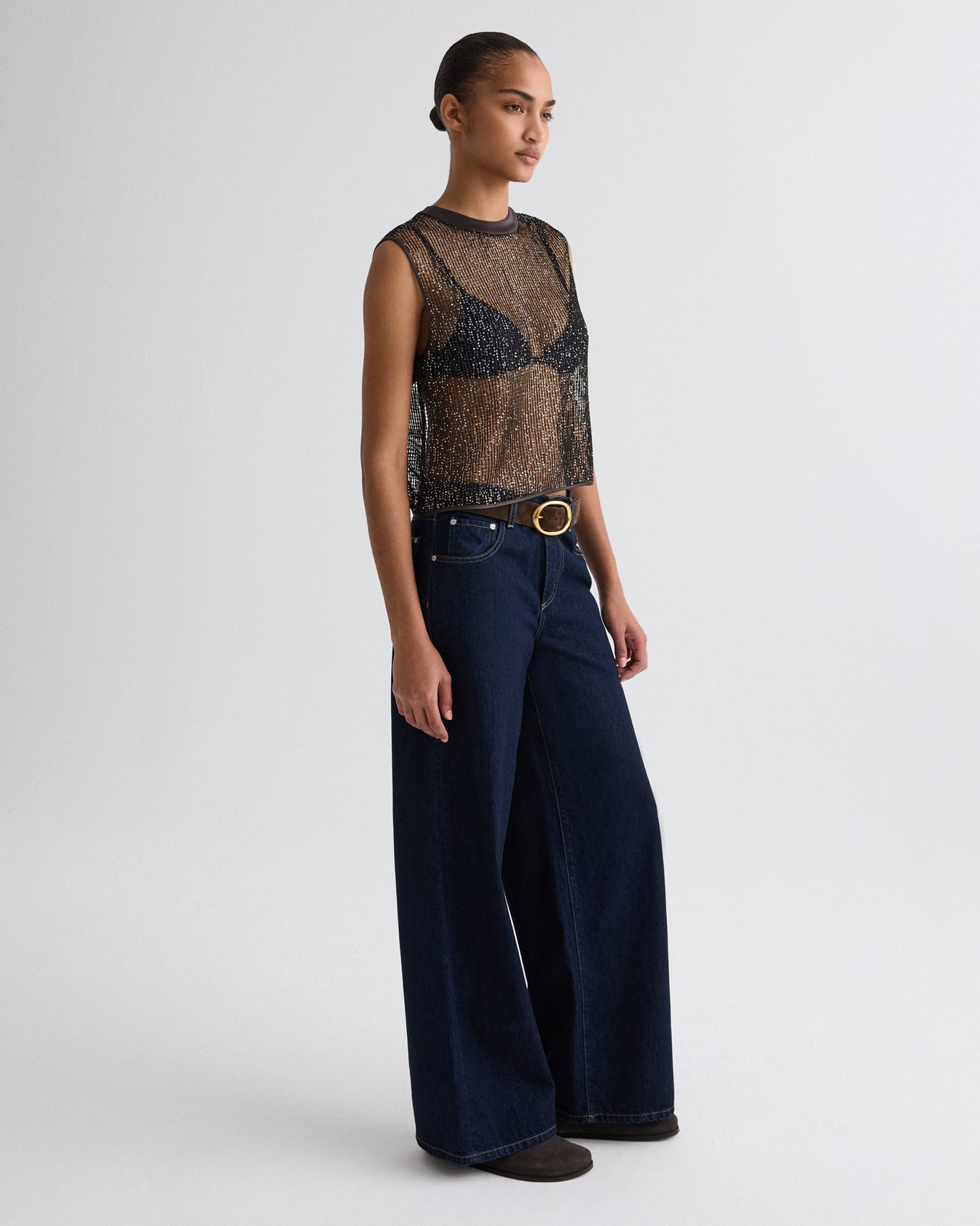 TWP Indigo resin Tiny Dancer Jean in Denim view 3