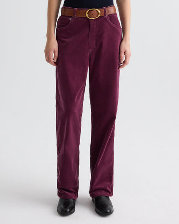 TWP Mauve wine Easy Boy Pant in Baby Corduroy view 3