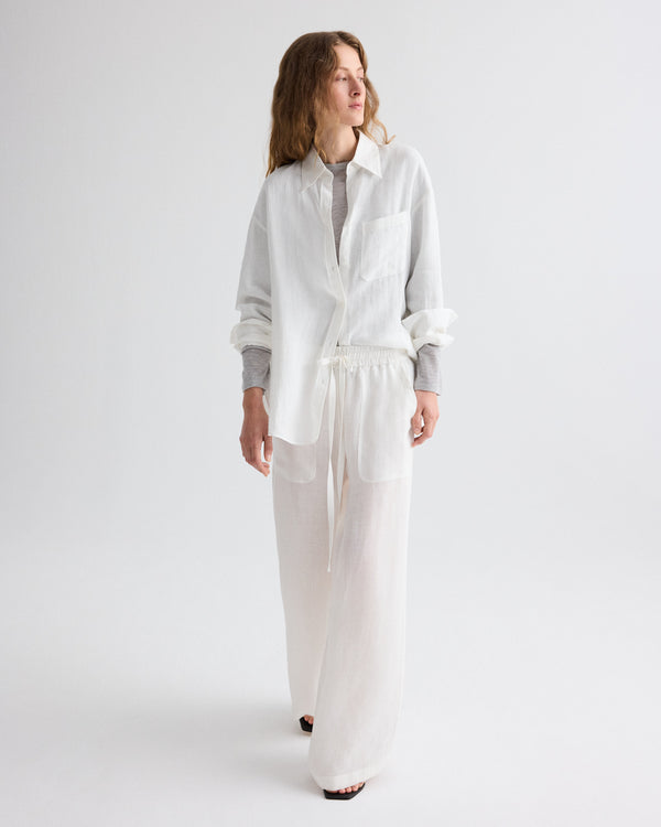 TWP White Main St. Pant in Delave Linen view 1