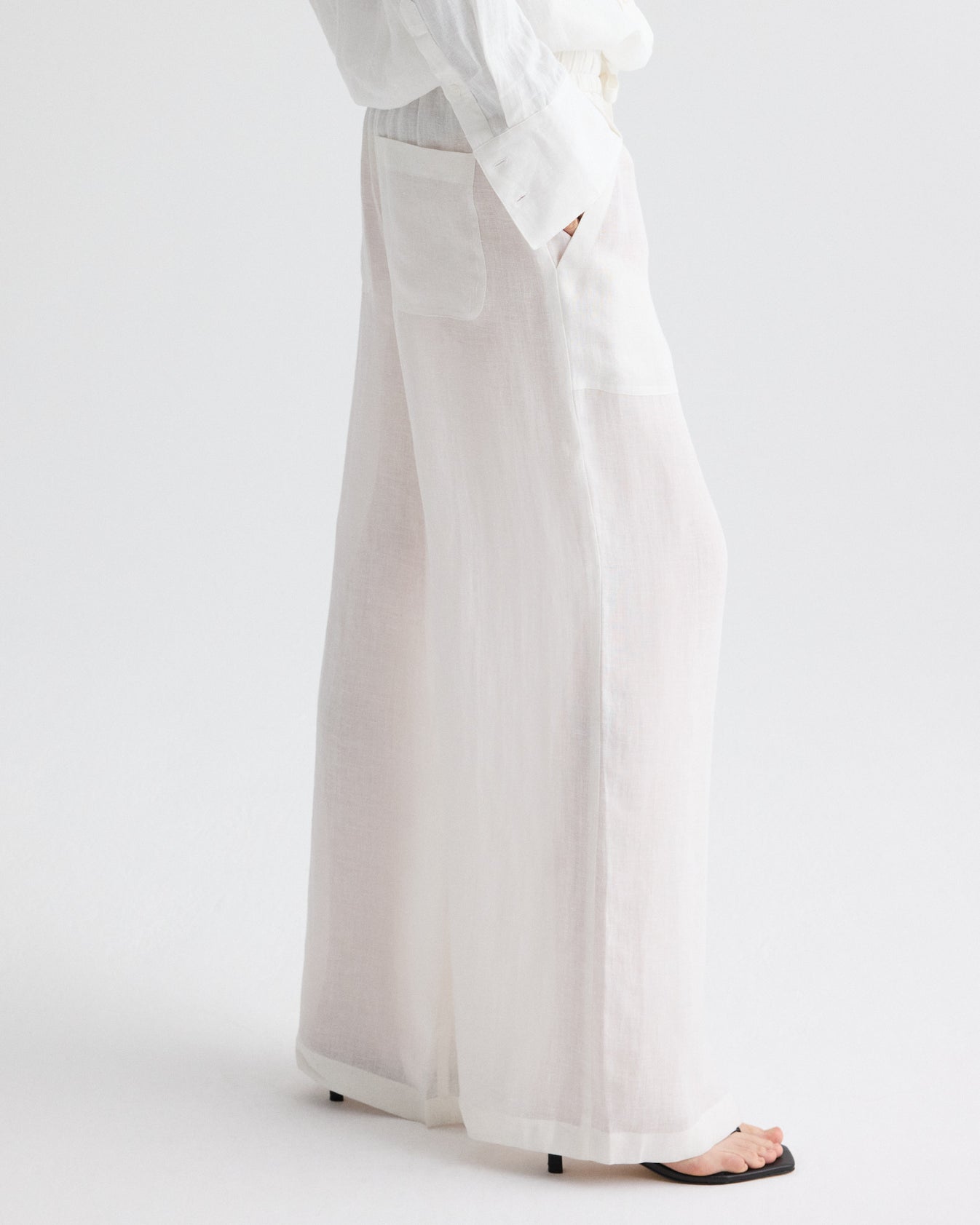TWP White Main St. Pant in Delave Linen view 6