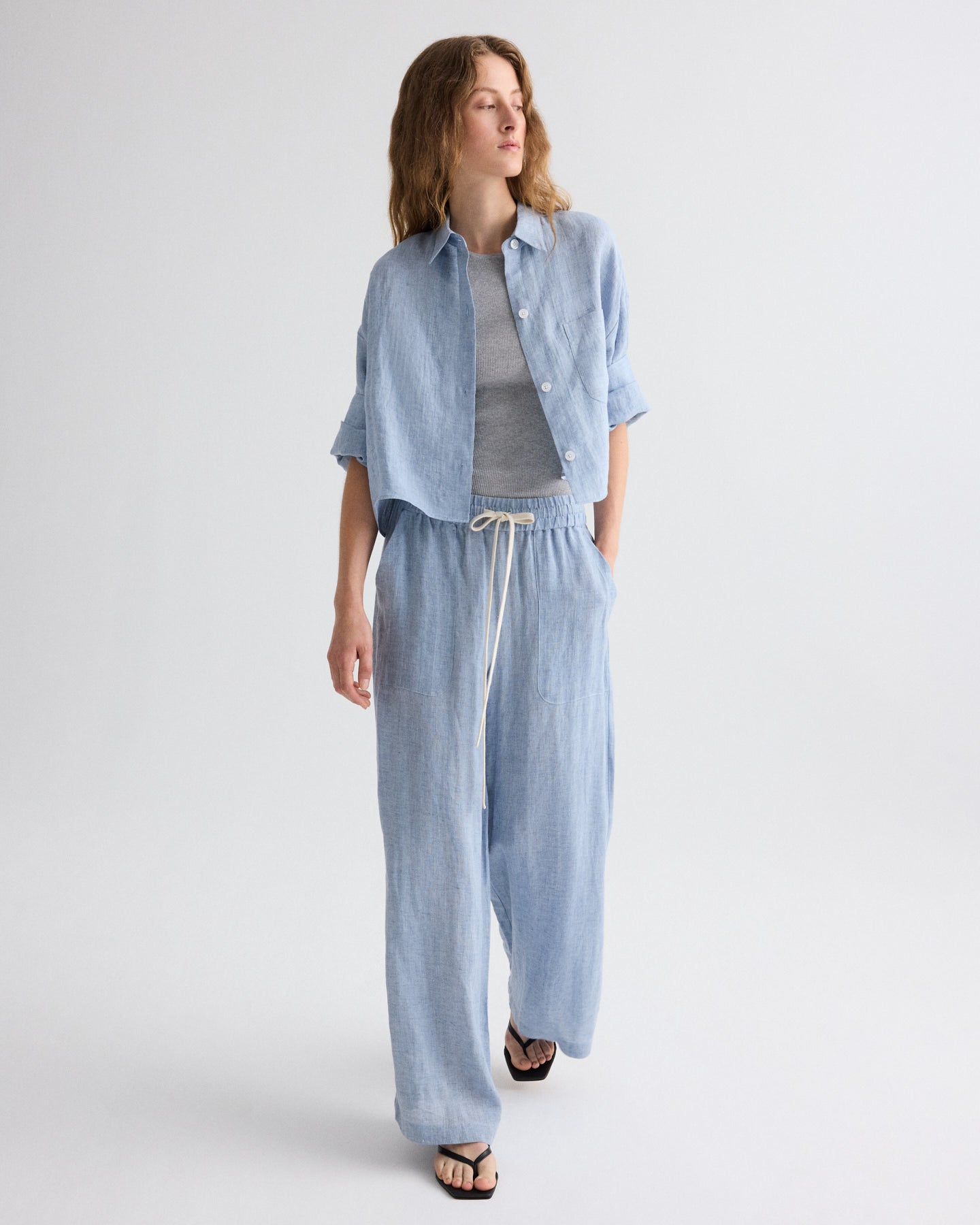 TWP Light indigo Main St. Pant in Delave Linen view 3