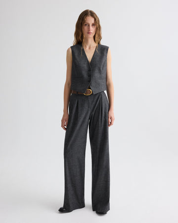 TWP Medium heather grey Sulli Pant in Fancy Wool Flannel view 3