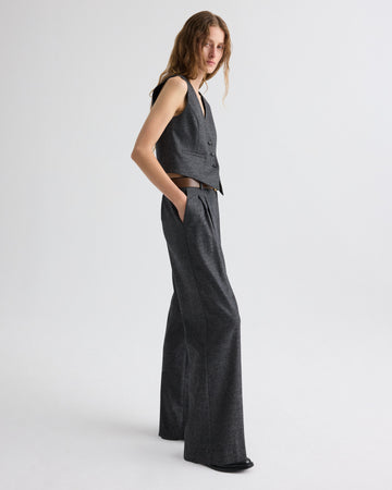 TWP Medium heather grey Sulli Pant in Fancy Wool Flannel view 4