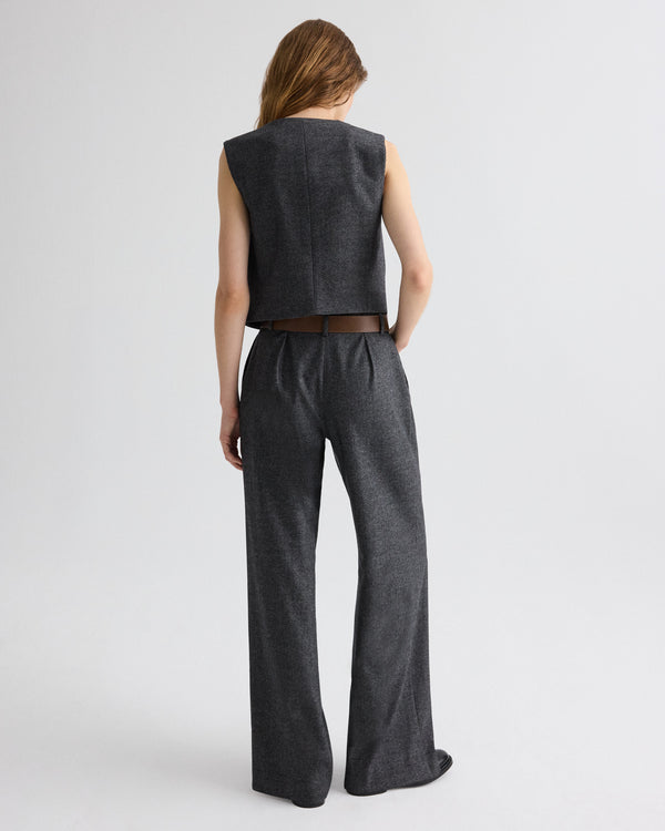 TWP Medium heather grey Sulli Pant in Fancy Wool Flannel view 5
