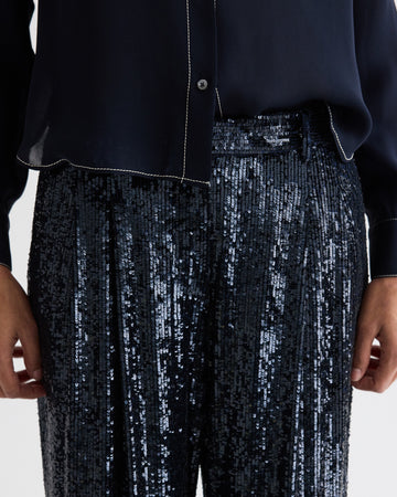 TWP Midnight Sulli Pant in Stripe Sequin Mesh view 3