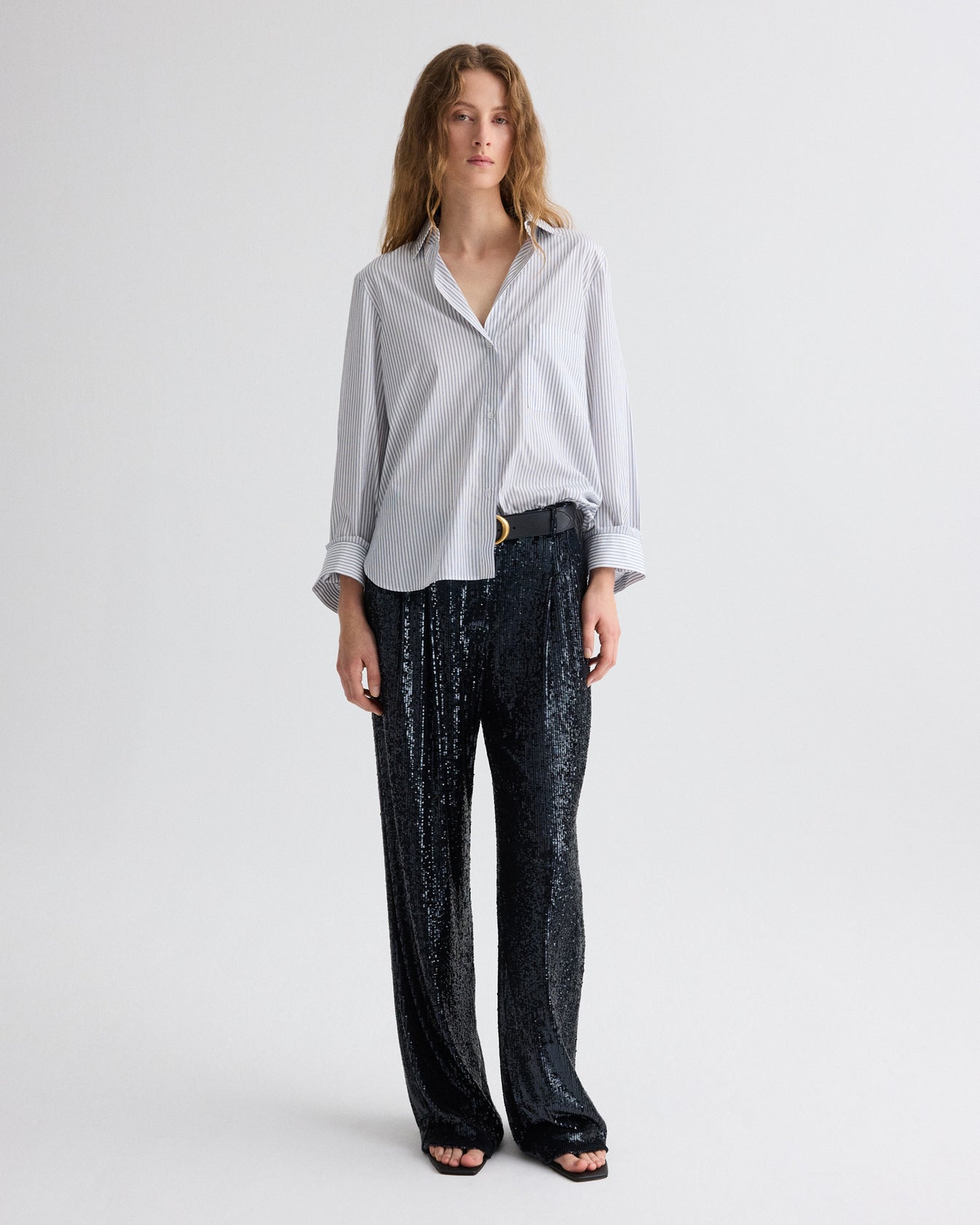 TWP Midnight Sulli Pant in Stripe Sequin Mesh view 6