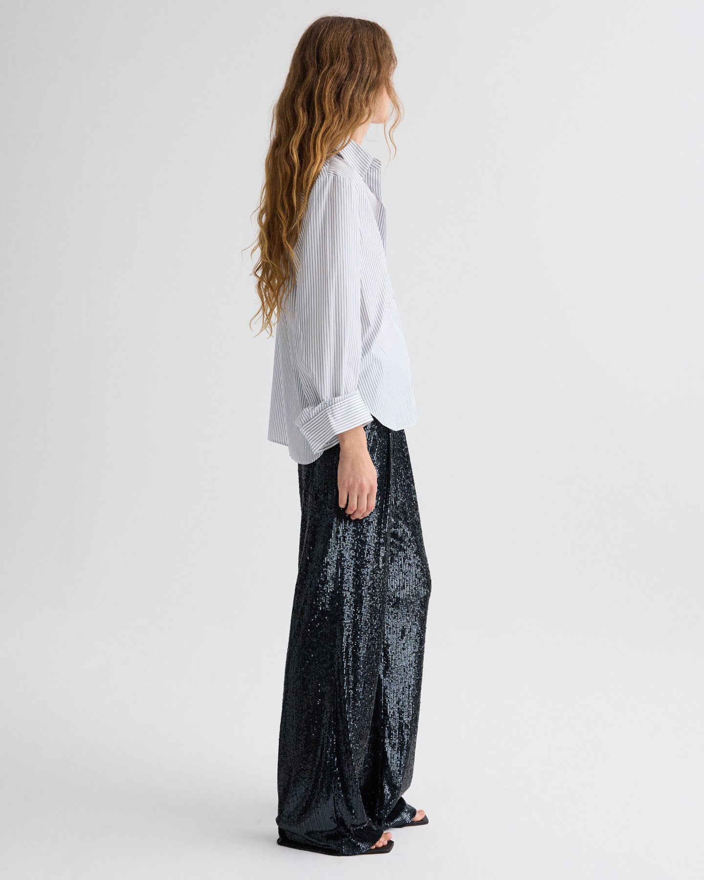 TWP Midnight Sulli Pant in Stripe Sequin Mesh view 8