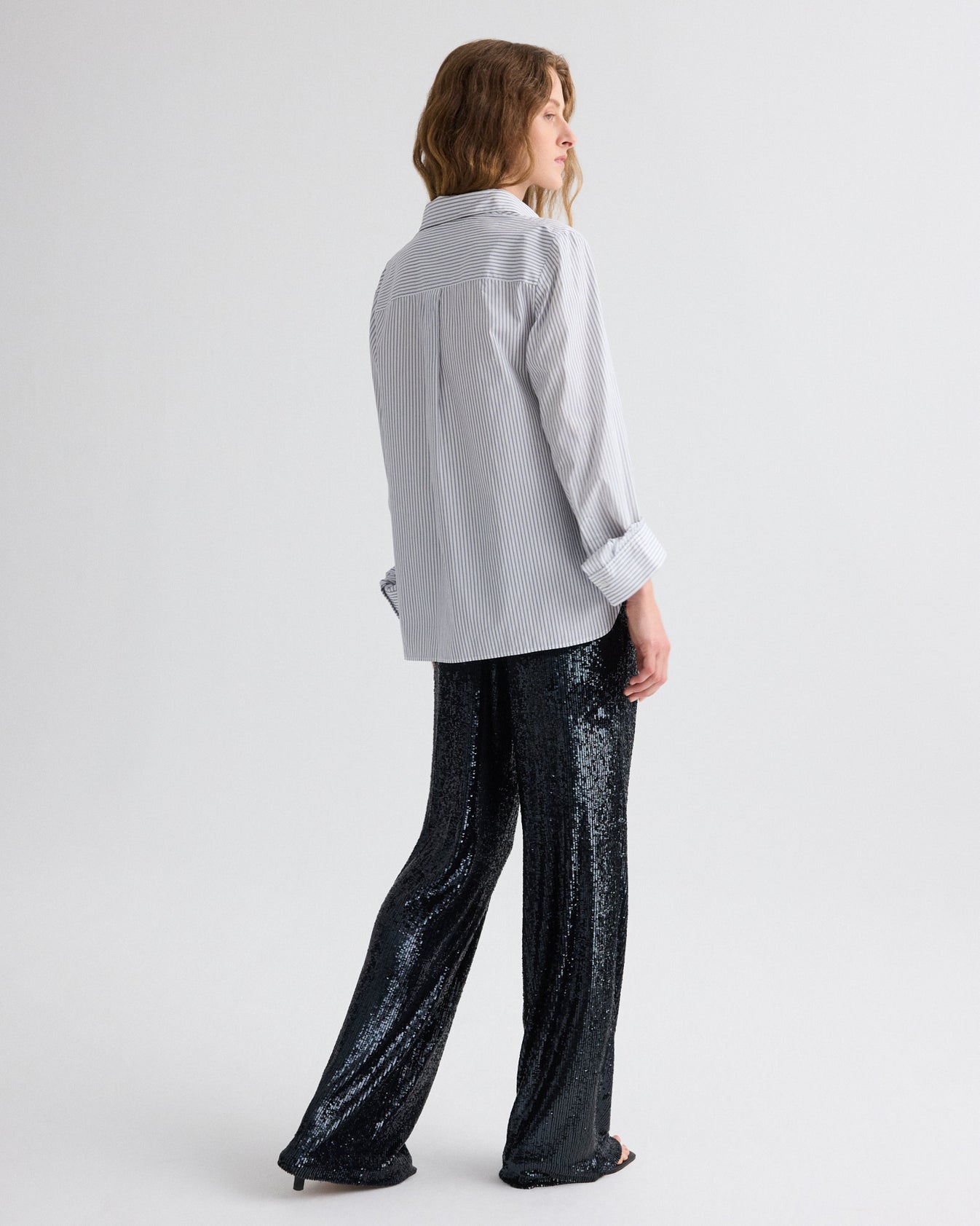 TWP Midnight Sulli Pant in Stripe Sequin Mesh view 9