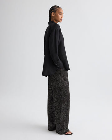 TWP Dark chocolate / silver Sulli Pant in Mini Sequin Netting view 4