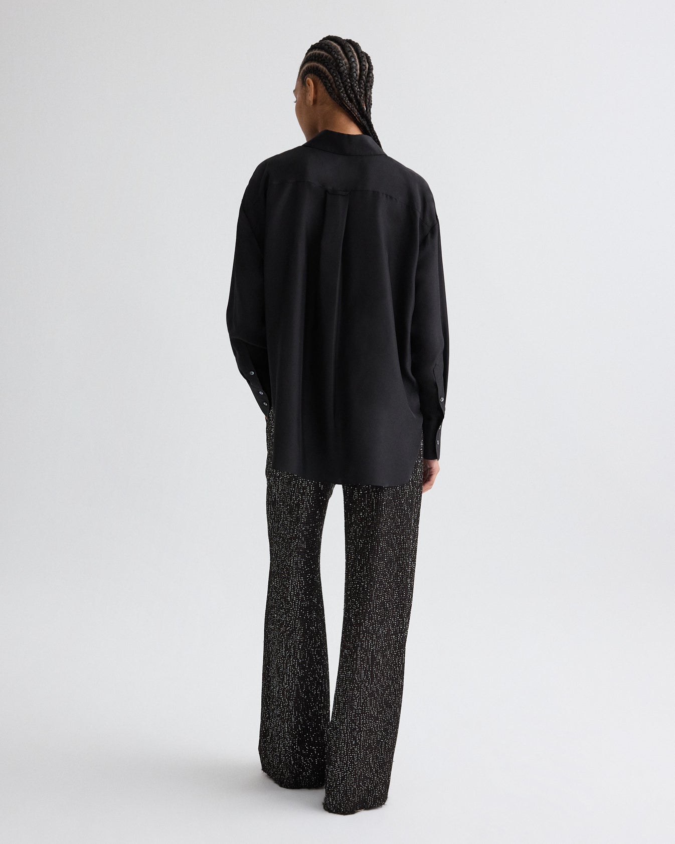 TWP Dark chocolate / silver Sulli Pant in Mini Sequin Netting view 5