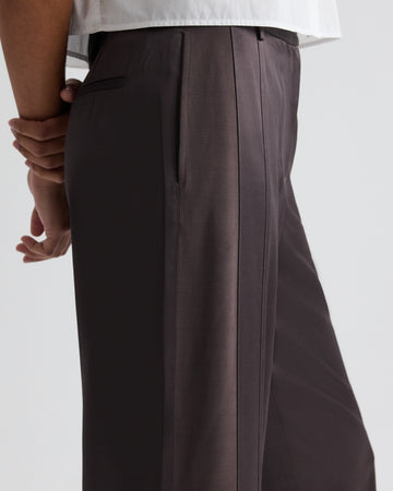 TWP Chocolate torte Taite Pant in Shiny Viscose Wool Satin view 3