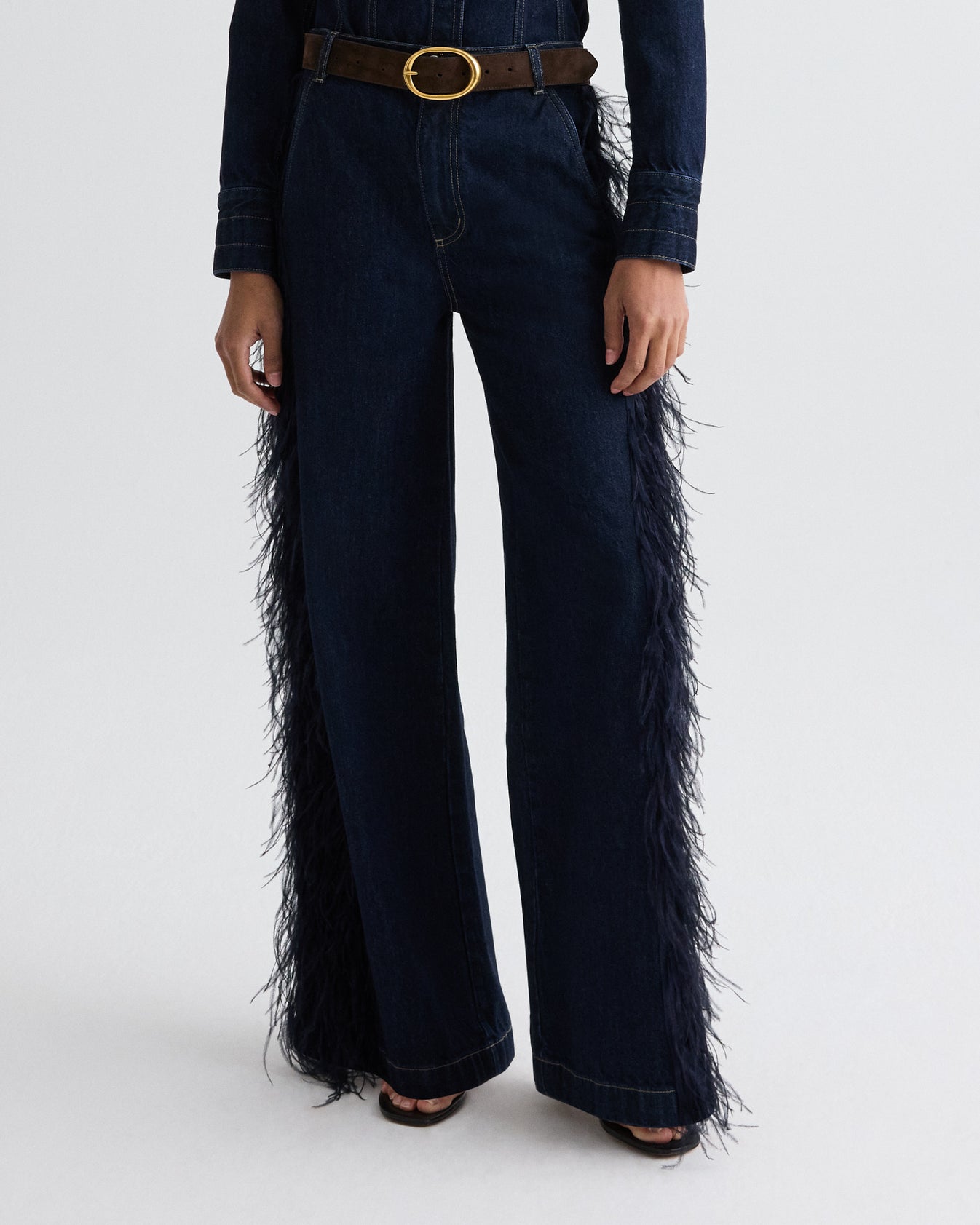 TWP Indigo resin Mott St. Jean with Feathers in Heavy Denim view 1