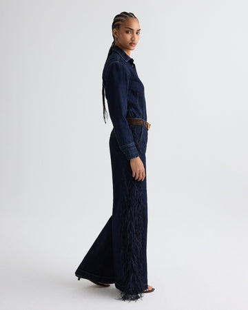 TWP Indigo resin Mott St. Jean with Feathers in Heavy Denim view 3