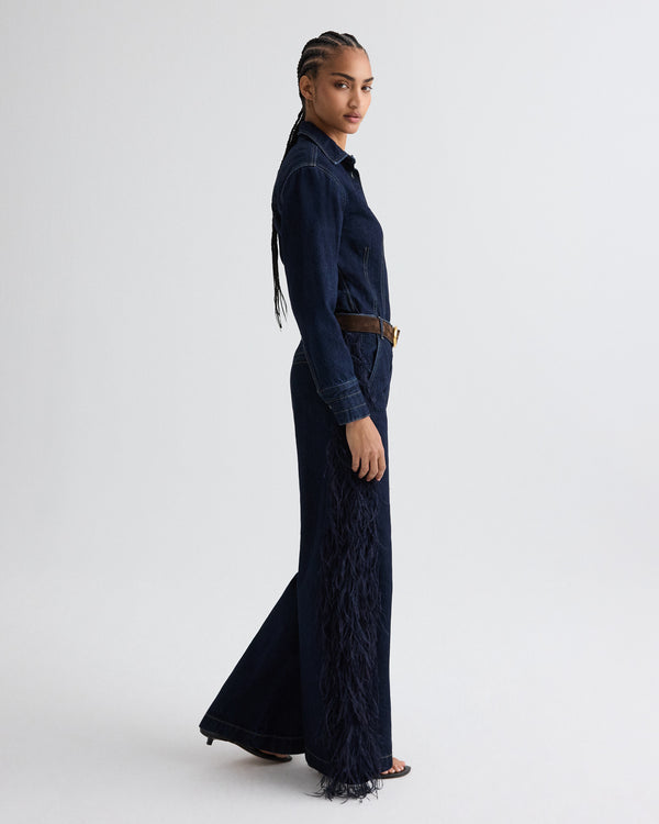 TWP Indigo resin Mott St. Jean with Feathers in Heavy Denim view 3