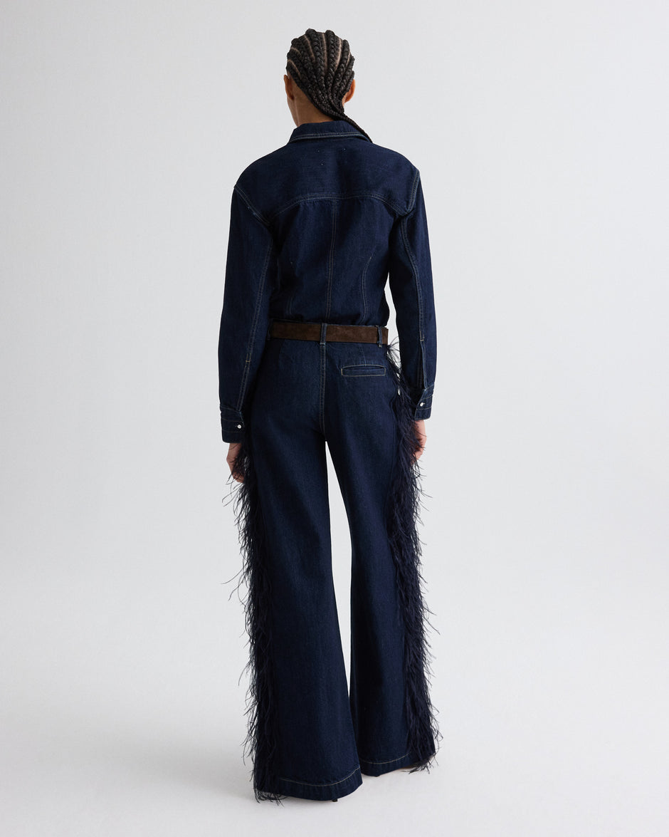 TWP Indigo resin Mott St. Jean with Feathers in Heavy Denim view 5