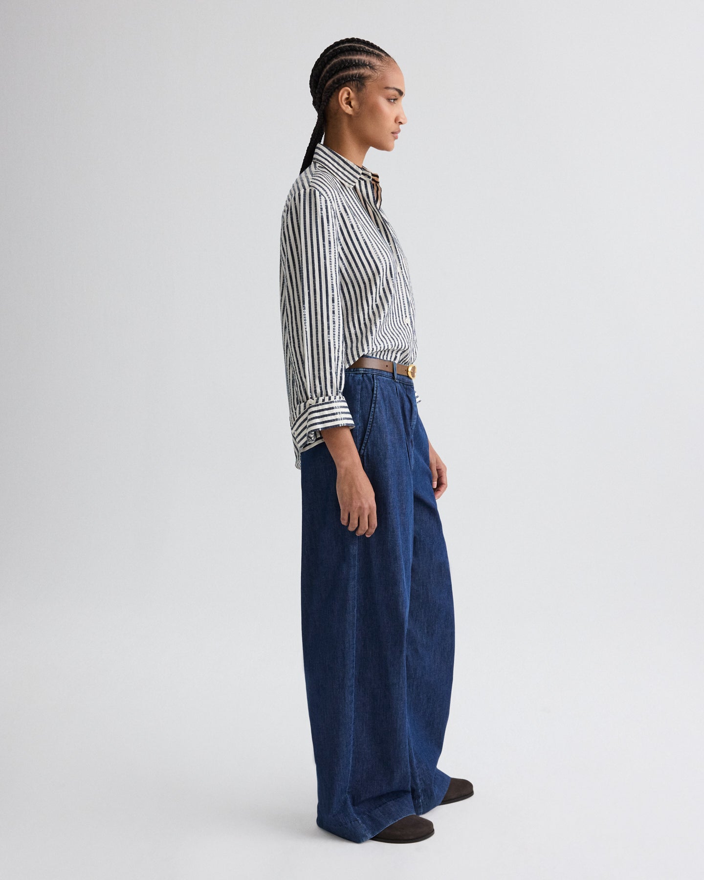 Dark stone Hudson St. Pant in Denim | TWP