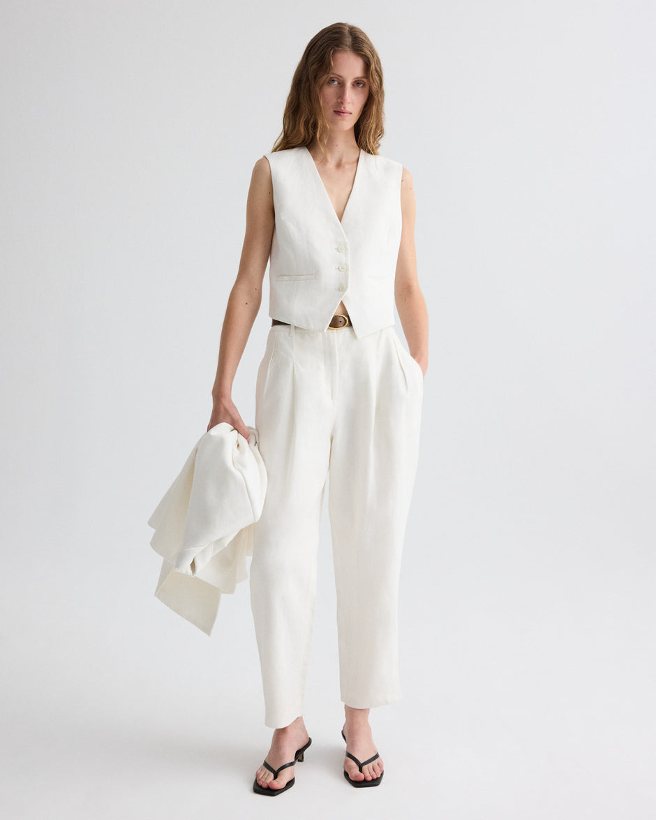 TWP Ivoire Cornelia St. Pant in Plain Weave Linen view 2