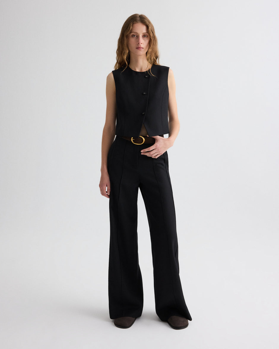 TWP Black Bond St. Pant in Compact Tux Suiting view 3