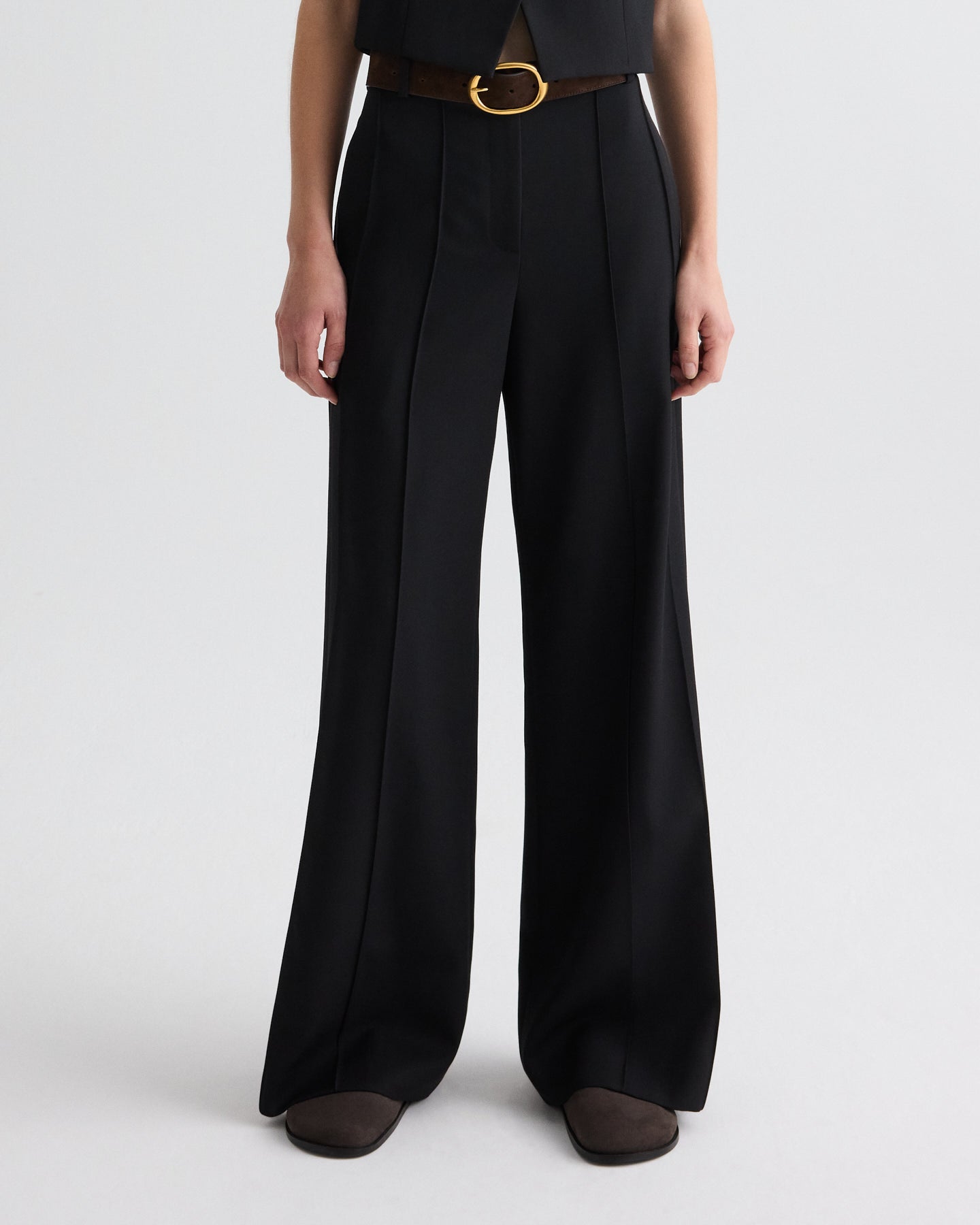 TWP Black Bond St. Pant in Compact Tux Suiting view 1