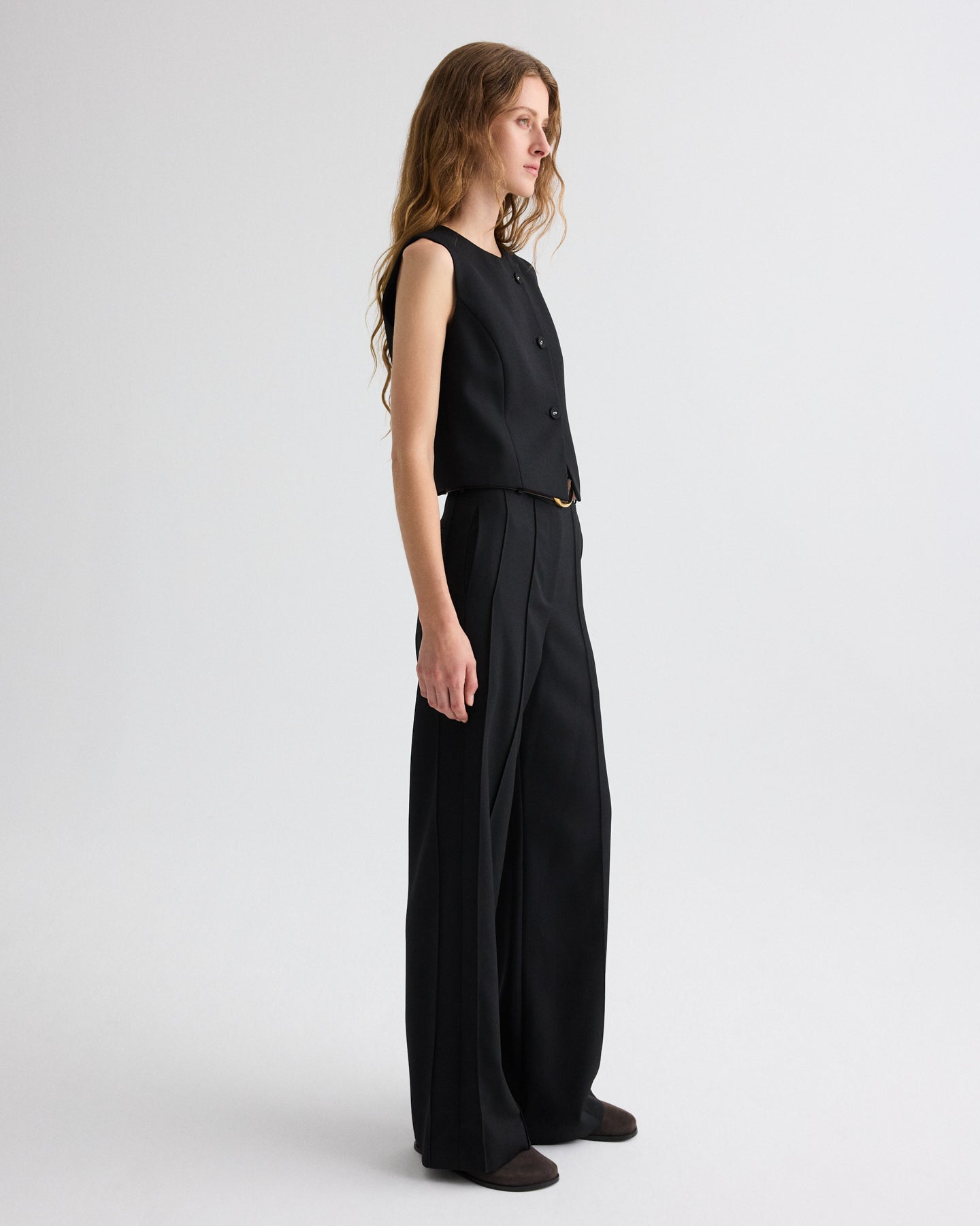 TWP Black Bond St. Pant in Compact Tux Suiting view 4