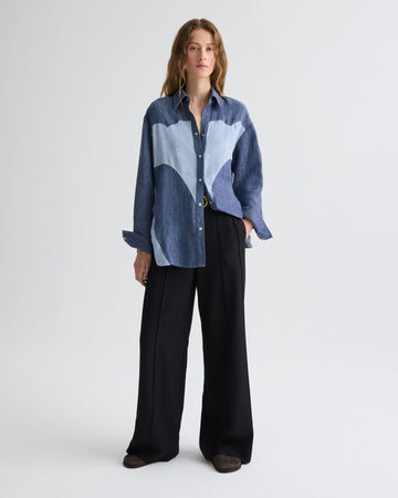 TWP Black Bond St. Pant in Compact Tux Suiting view 1