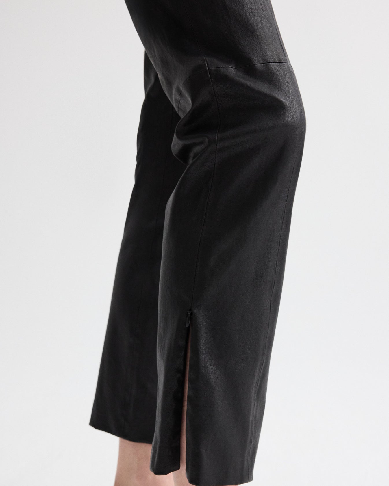 TWP Black Logan Pant in Stretch Leather view 7