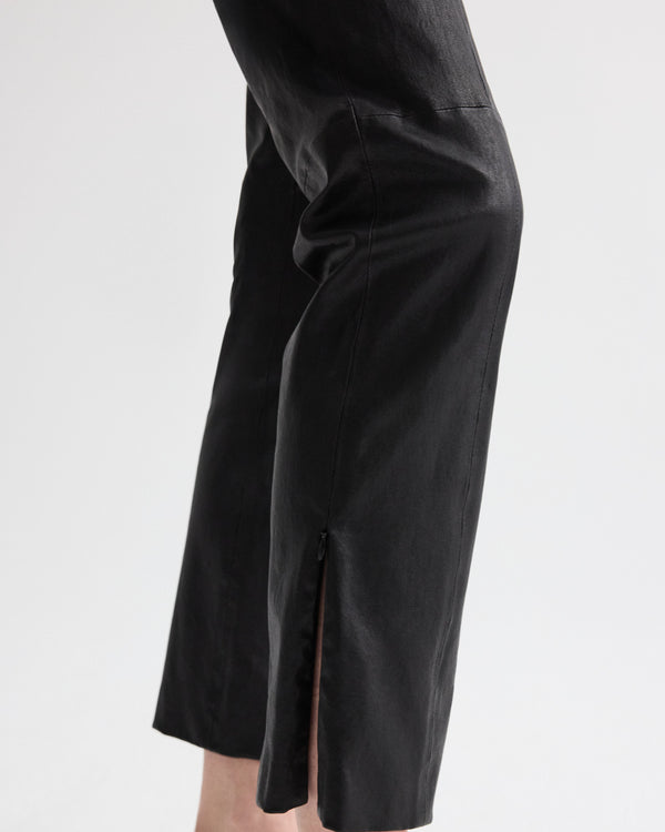 TWP Black Logan Pant in Stretch Leather view 7