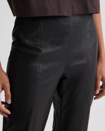 TWP Black Logan Pant in Stretch Leather view 2