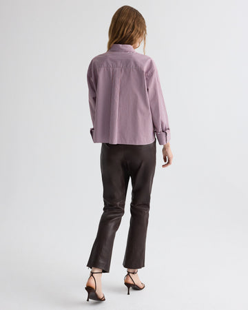 TWP Chocolate Logan Pant in Stretch Leather view 5