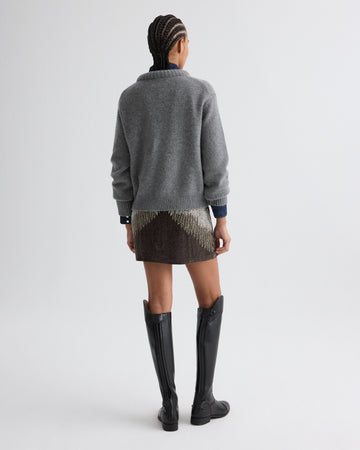 TWP Dark chocolate / gunmetal Minnies Skirt in Bugle Beads view 5