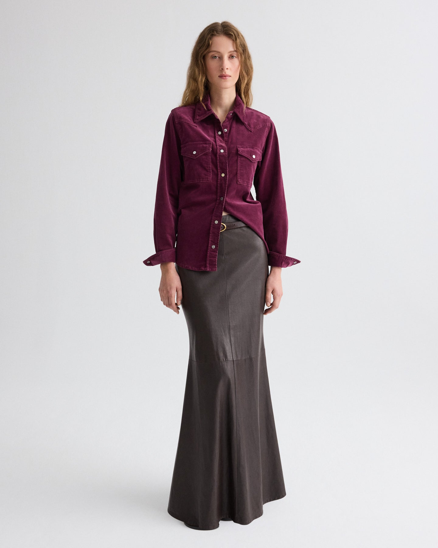 TWP Delicioso At Last Skirt in Paper Leather view 1