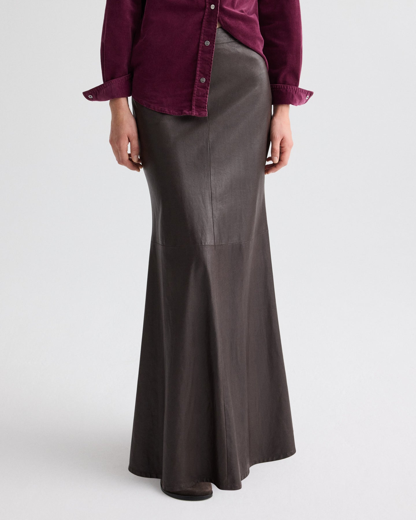 TWP Delicioso At Last Skirt in Paper Leather view 2