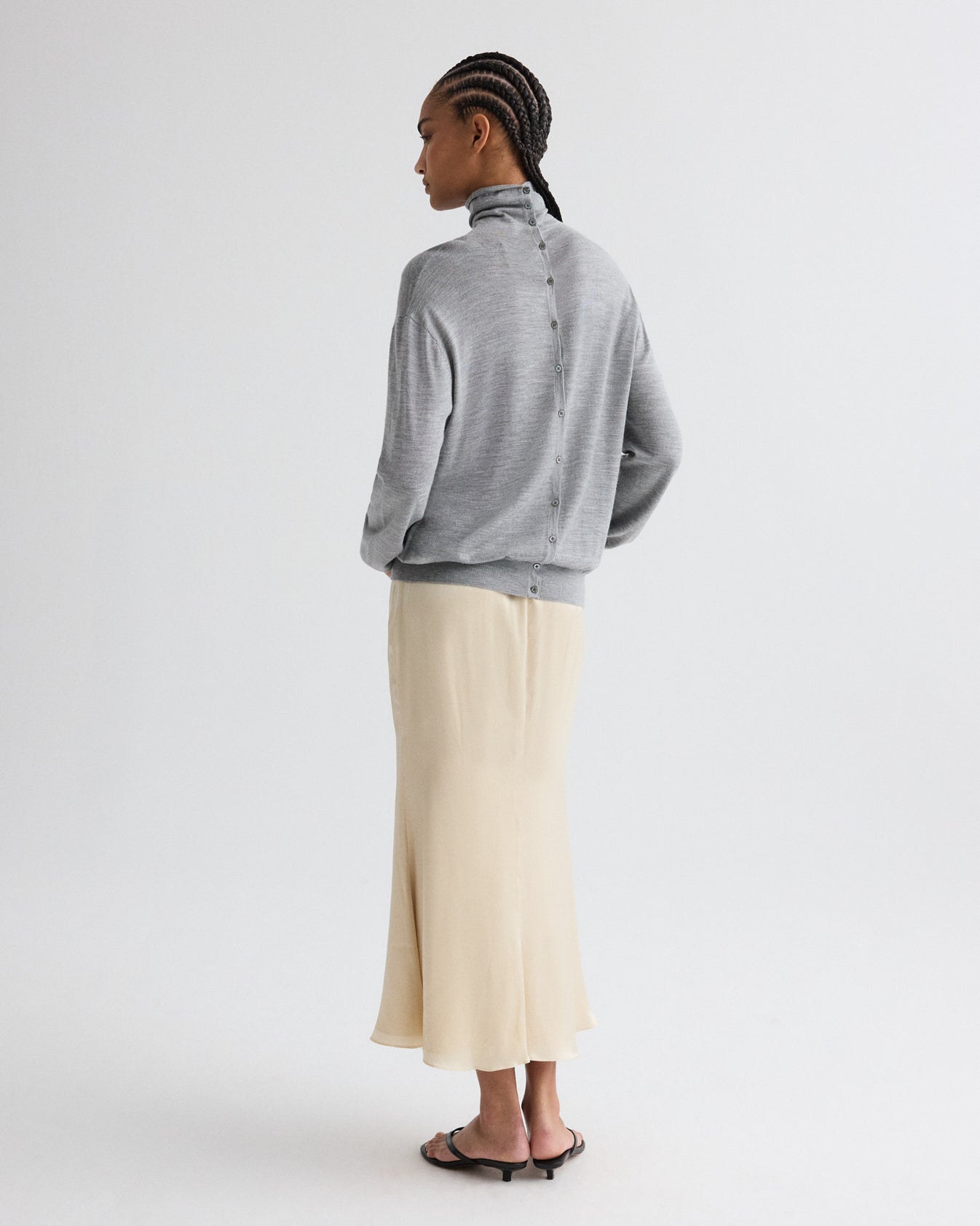 TWP Parchment At Last Midi Skirt in Shiny Viscose Satin view 5