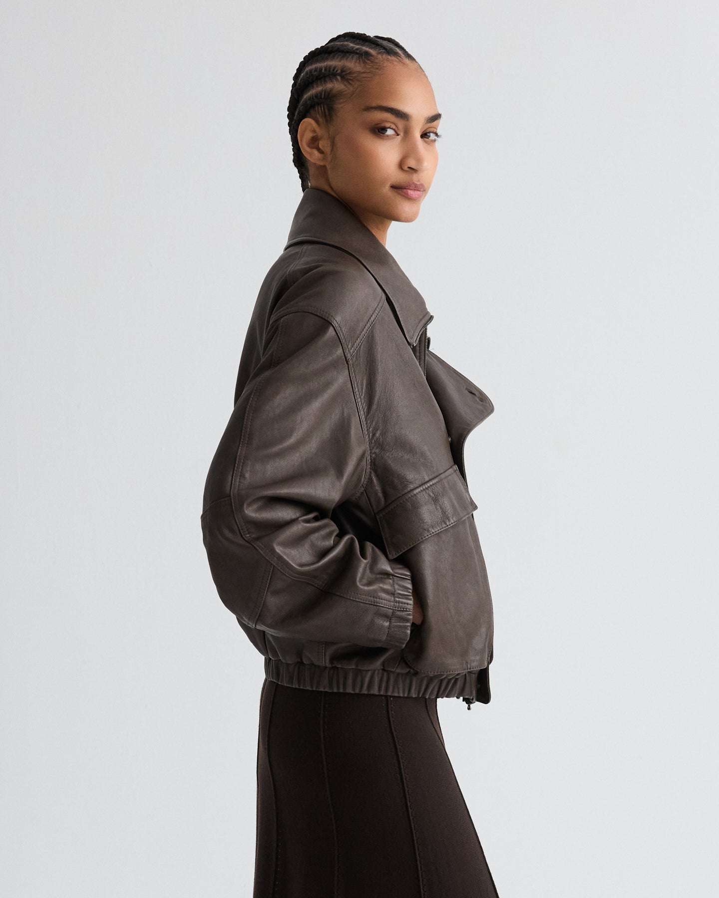 Women's Leather Bomber Jacket | TWP Clothing