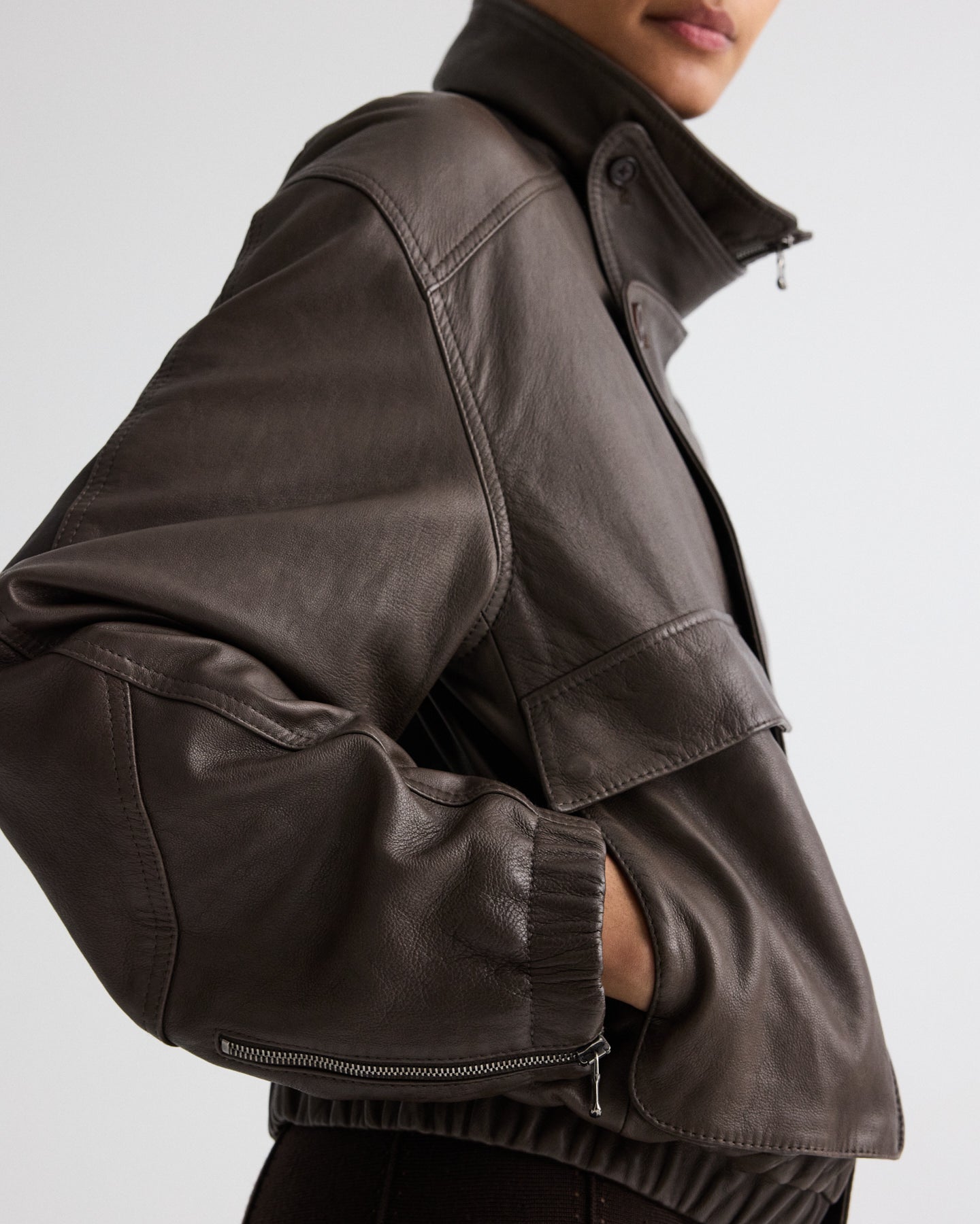 Women's Leather Bomber Jacket | TWP Clothing