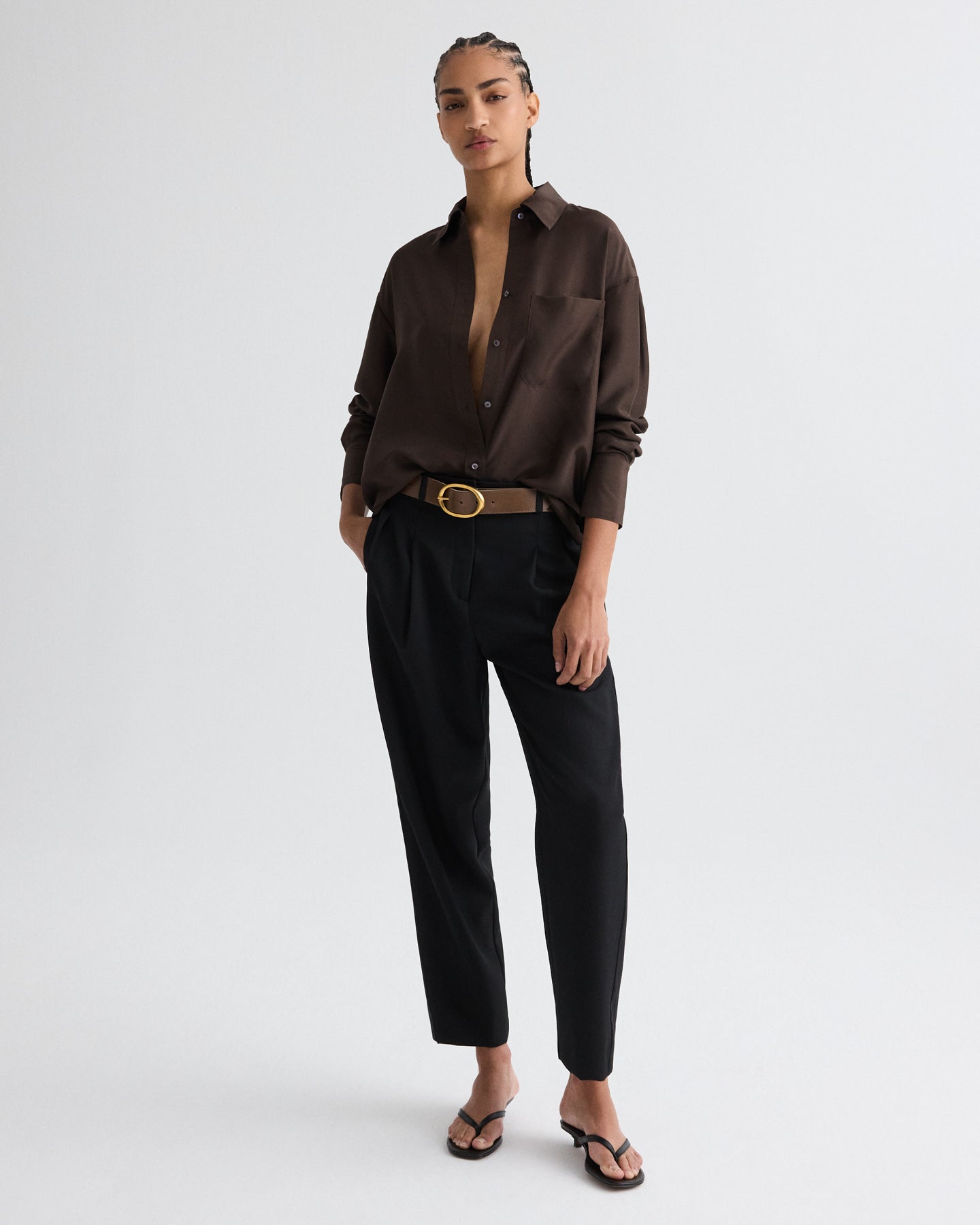 TWP Delicioso Big Joe Shirt in Washed Silk Habotai view 4