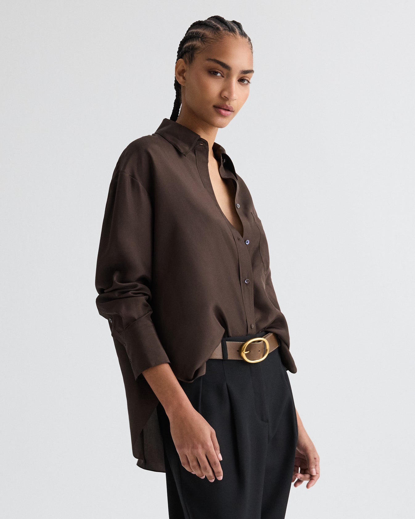 TWP Delicioso Big Joe Shirt in Washed Silk Habotai view 1