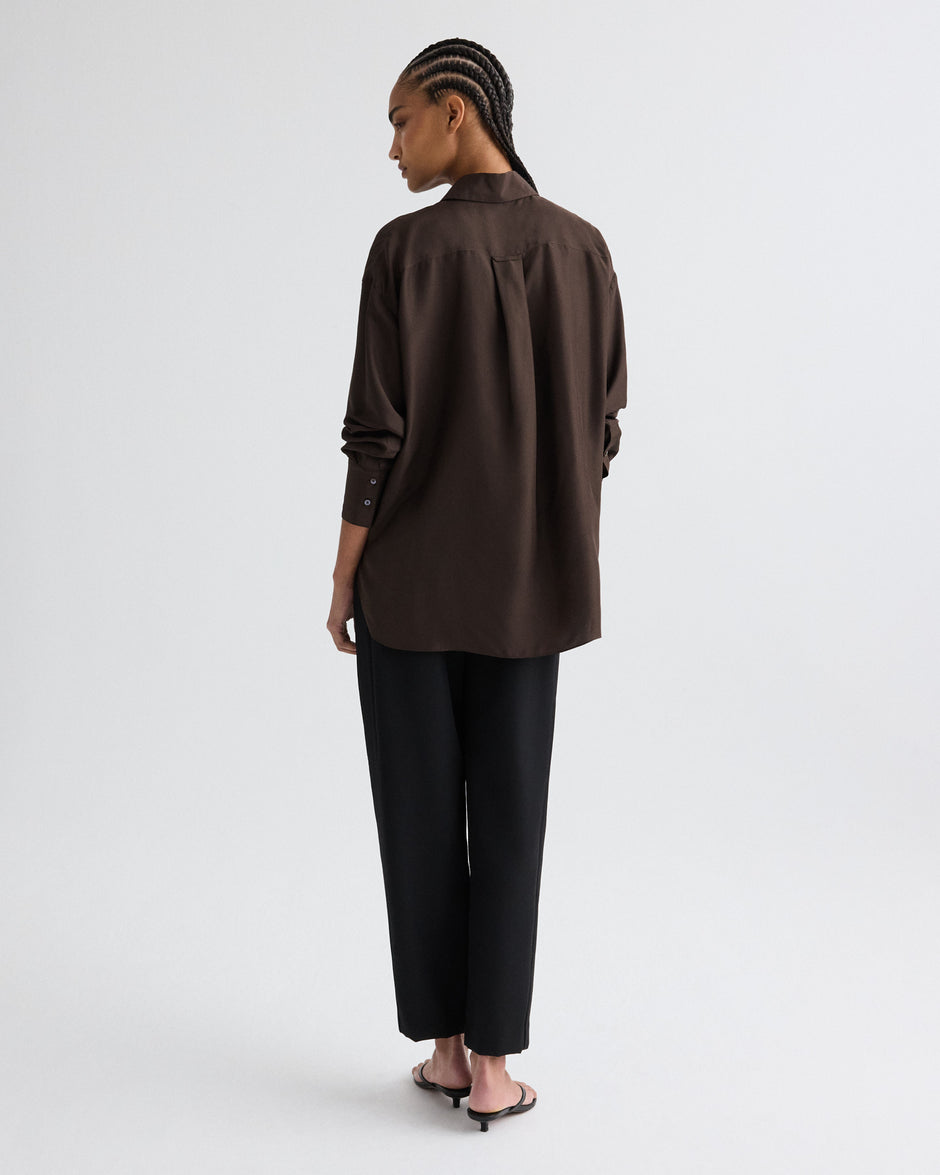 TWP Delicioso Big Joe Shirt in Washed Silk Habotai view 5