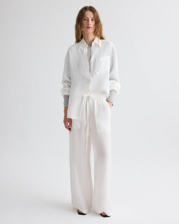 TWP White Big Joe Shirt in Delave Hemp view 3